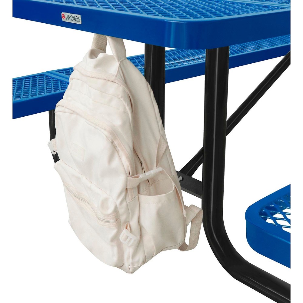 Global Industrial 8'L Rectangular Picnic Table Expanded Metal Blue
