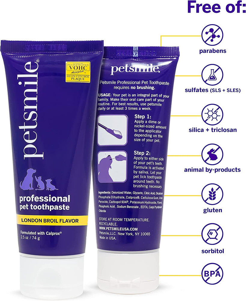 Professional Pet Toothpaste for Cats & Dogs - Only VOHC Accepted Toothpaste - Cl