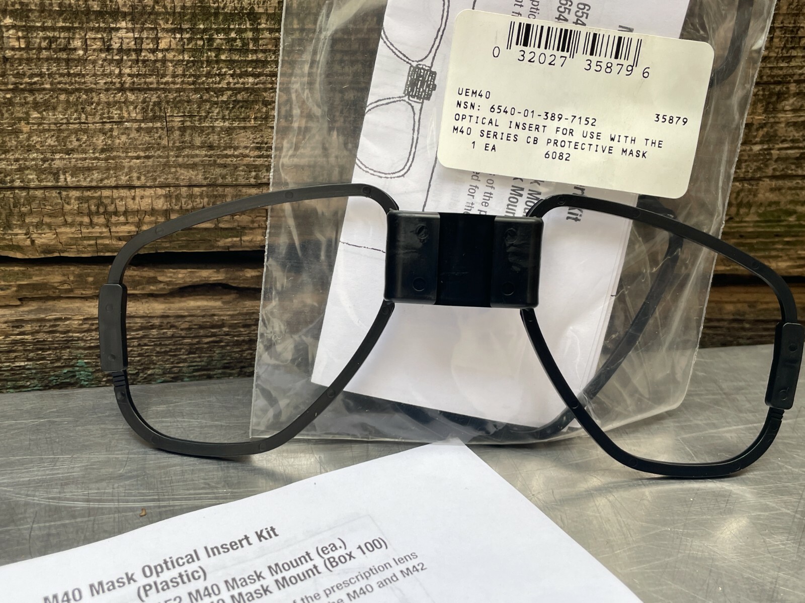 M40, M42 Gas Mask Optical Insert Mount Kit 4240-01-389-7152 for Rx Lens Carrier