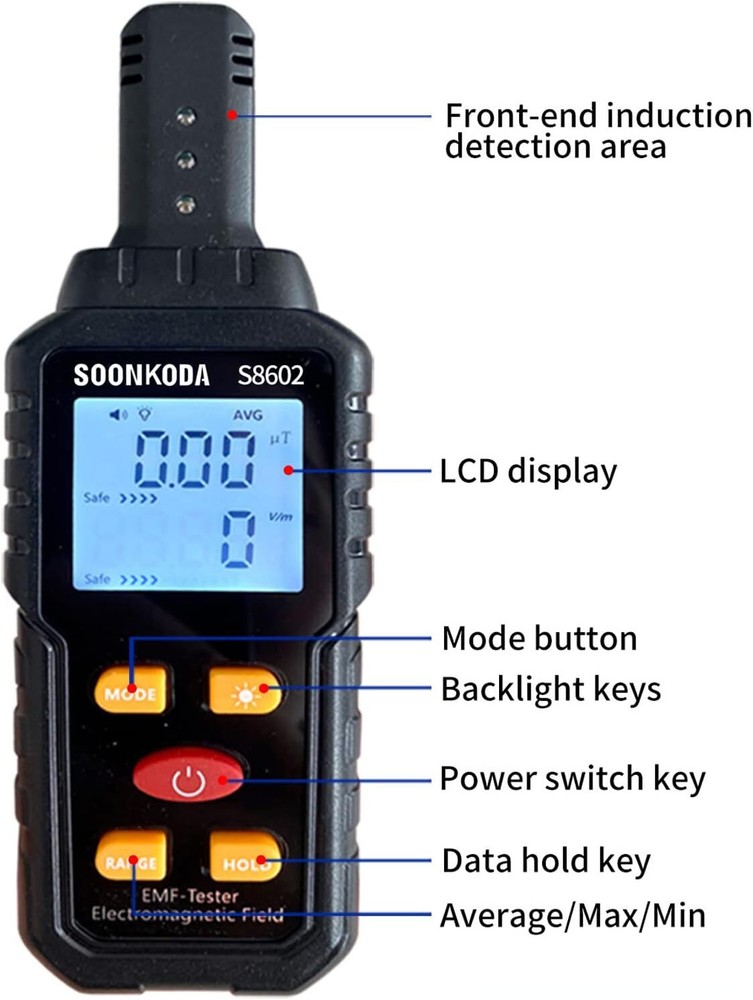 3 in 1 EMF Meter,EMF Reader,Electromagnetic Field Radiation Detector,EMF Tester