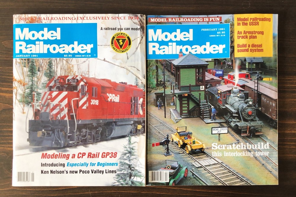 Model Railroader Magazine - 1991, 2 Issues Lot