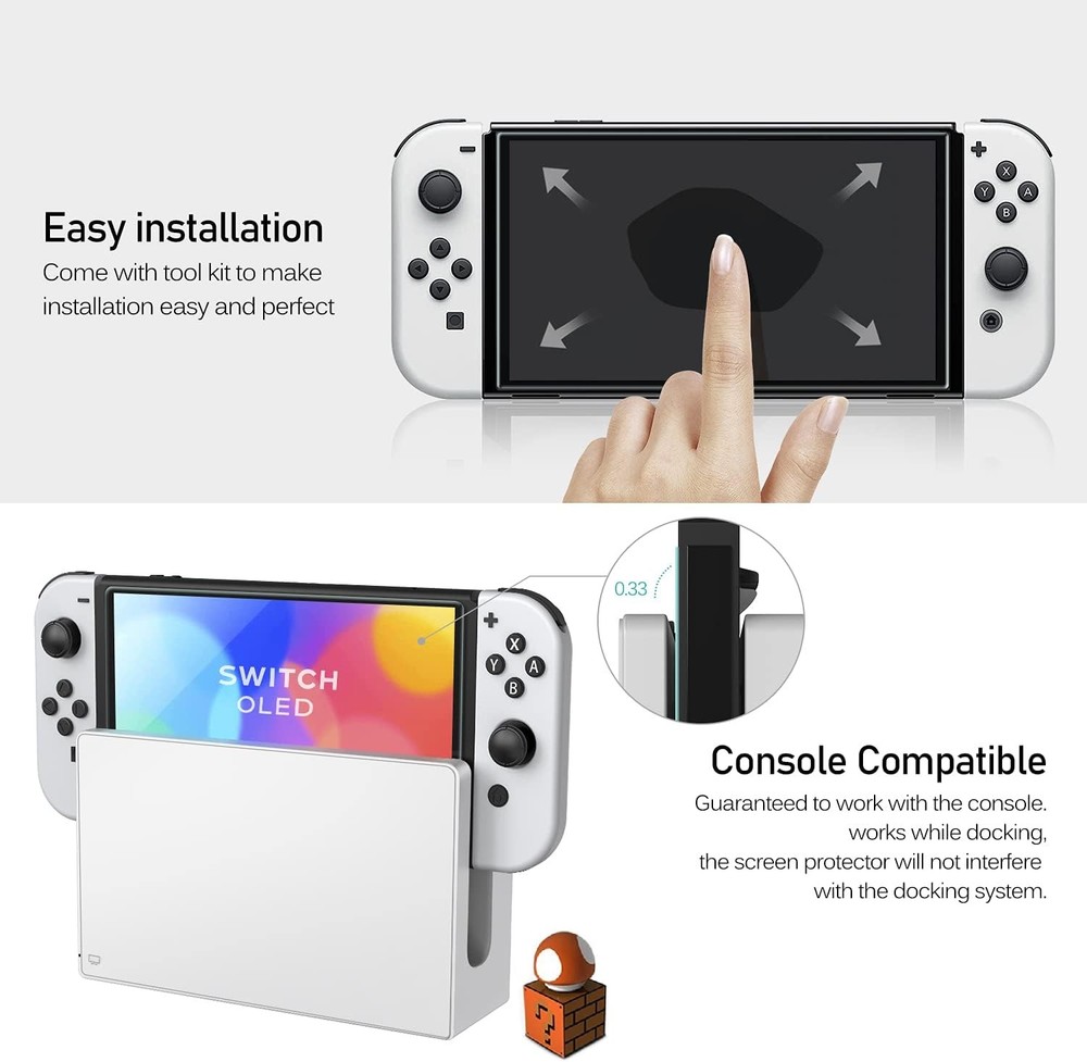 ivoler 4-Pack Tempered Glass Screen Protector Designed for Nintendo Switch OLED