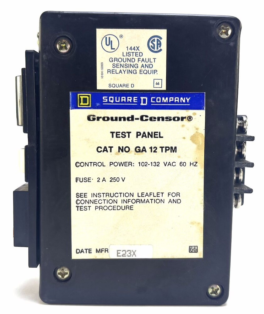 Square D GA12TPM 2A 250VAC Ground Sensor (Used/Untested)