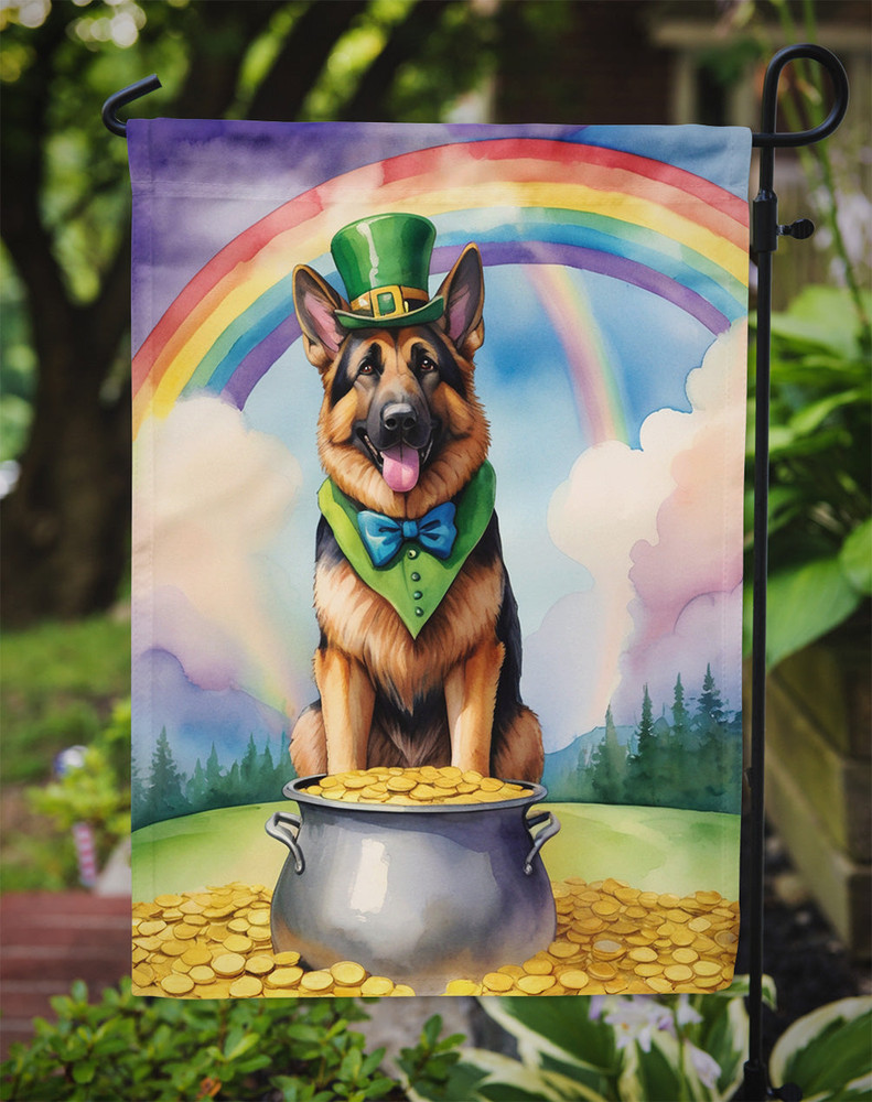German Shepherd St Patrick's Day Garden Flag