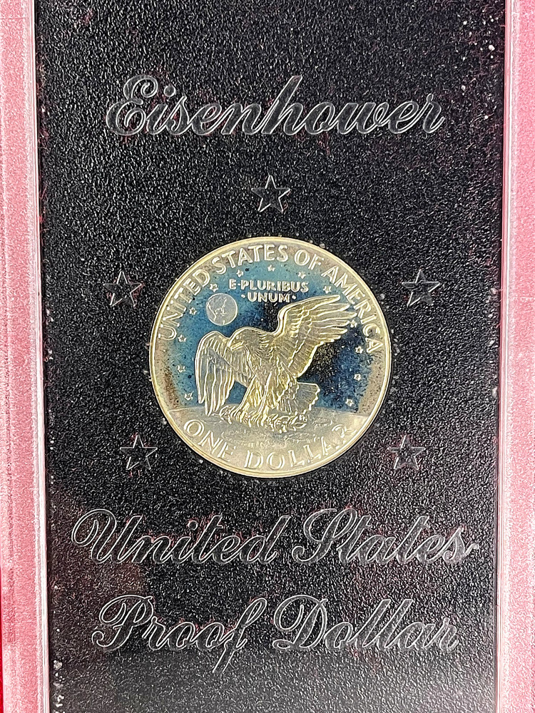 1974 S Eisenhower GSA Proof Silver Dollar with OGP Toned