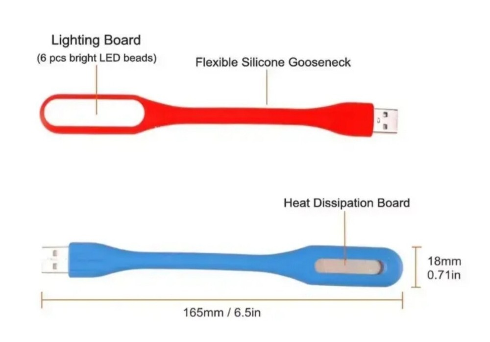 1 pc Flexible USB LED Light Mini Computer Car Notebook Reading PC Bright Laptop