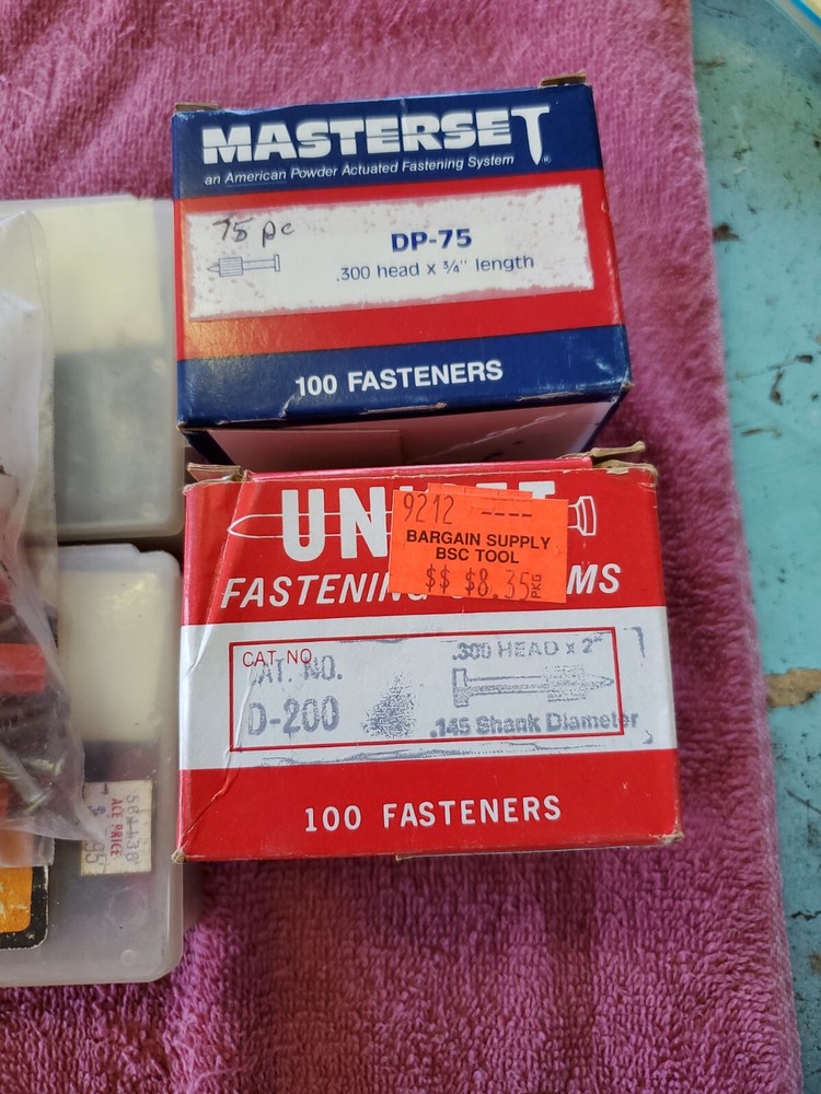 Powder Actuated 300" Head Nails. Assorted Lengths. Brands. Quantities. See Pics