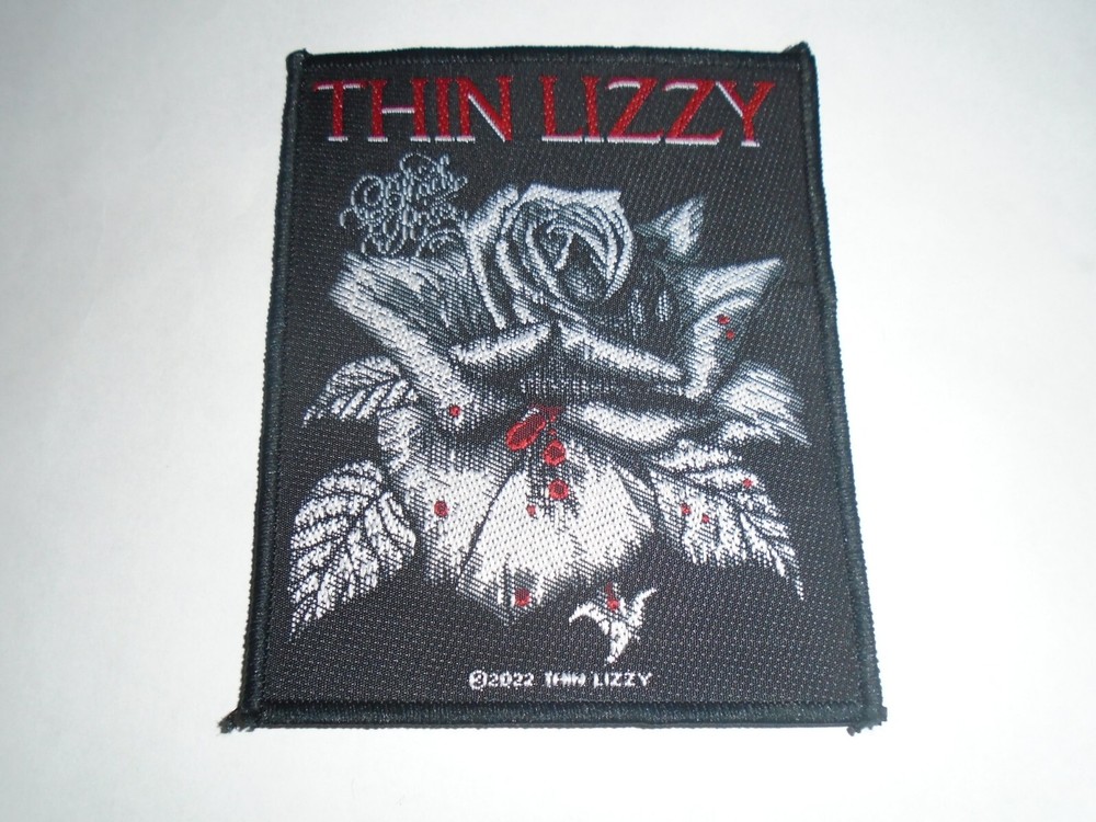 THIN LIZZY BLACK ROSE WOVEN PATCH