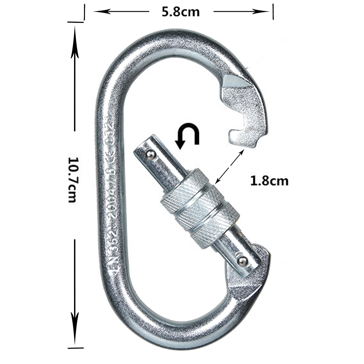 5 Pack Stainless Steel Screw Locking Carabiner Clip 25KN Heavy Duty Springs Hook
