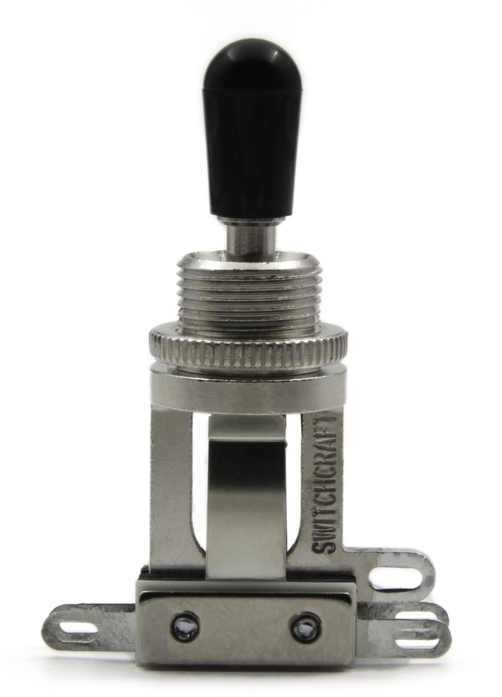 Switchcraft 3-Way Short Toggle Switch w/ Genuine Switchcraft Black Tip