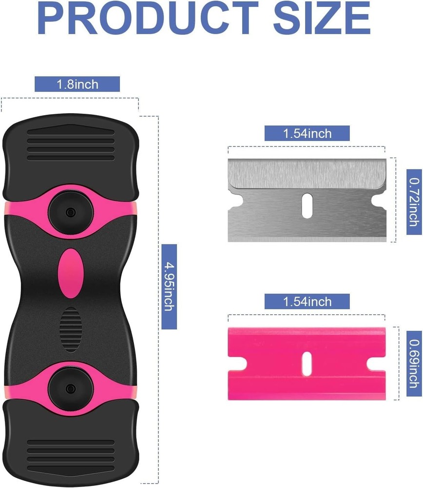 DEKEones Razor Blade Scraper, Double Edged Razorblade Scraping Tool with 10...
