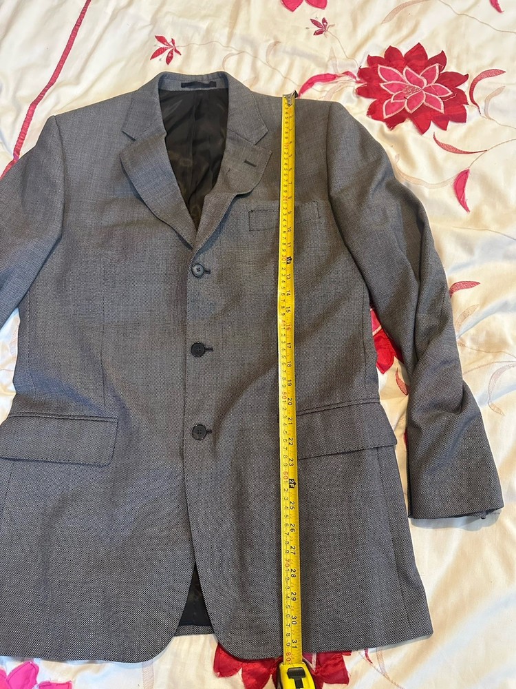 Jaeger Single Breasted Wool Blazer Jacket - Grey - Size 40R