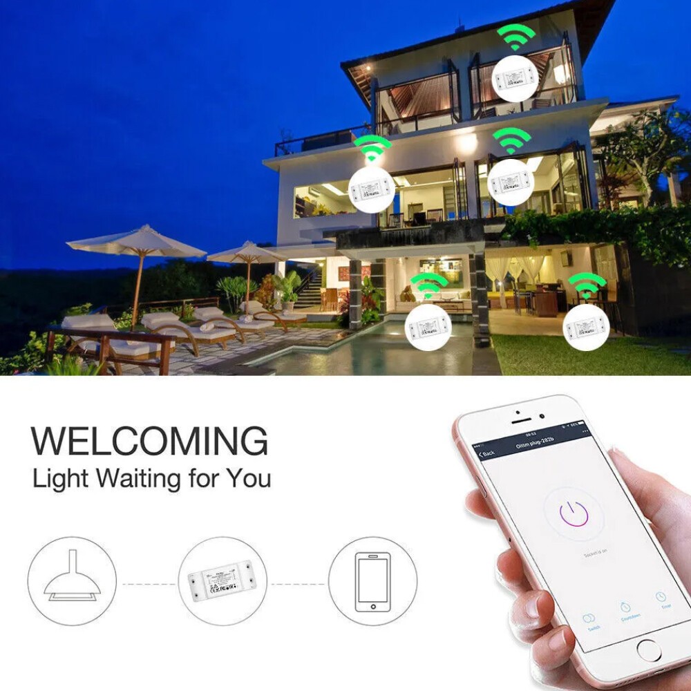 MOES WiFi Smart Switch Module Light Wireless For Alexa Google APP Remote Control