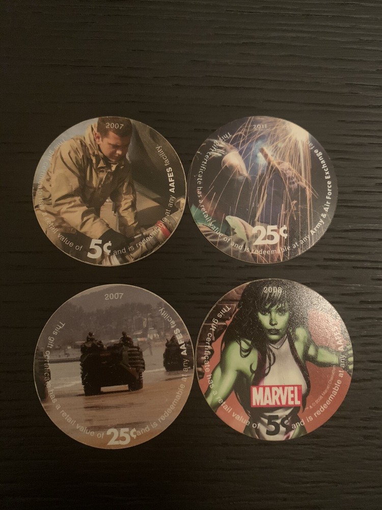 AAFES Pogs Set - 2011  -2008 25/5 Cent