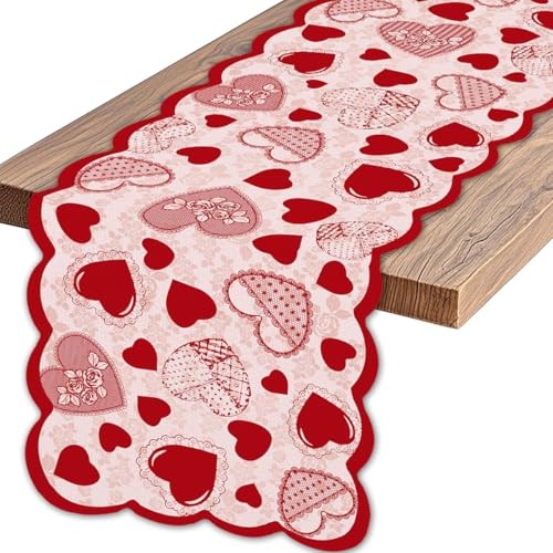 Happy Valentines Day Table Runner Galentines Day Kitchen Dining Table