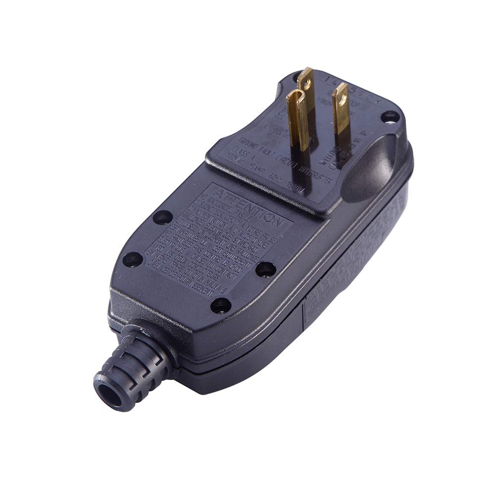 Replacement GFCI Plug for Pressure Washers & Pool Pumps, 15A, Waterproof 120V