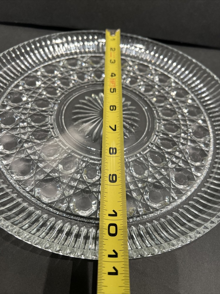 Vintage Pressed Glass serving cake Dish Tray 11" Diameter