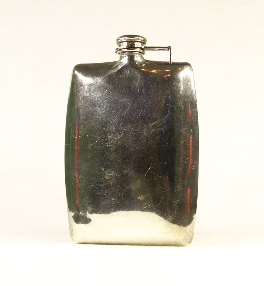 Japanese Solid Silver Flask Signed