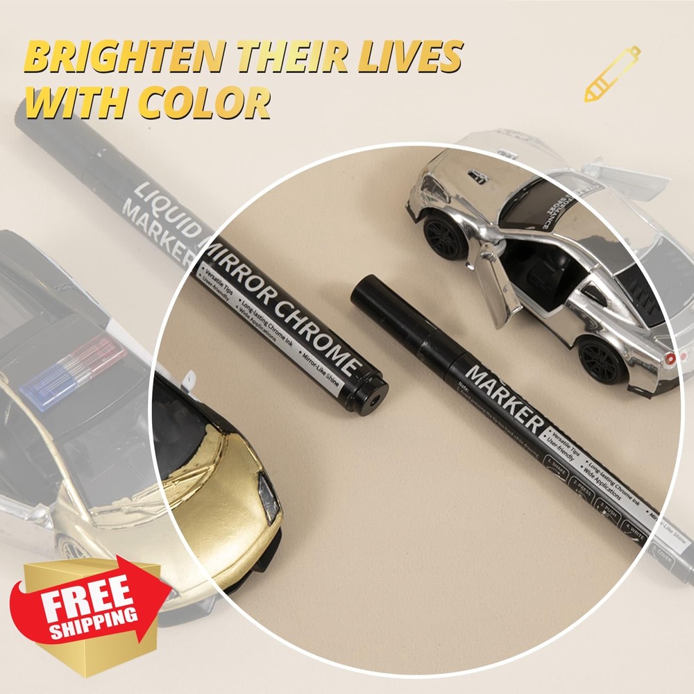 HTVRONT Silver Liquid Mirror Chrome Marker, 3 Pcs Paint Pen