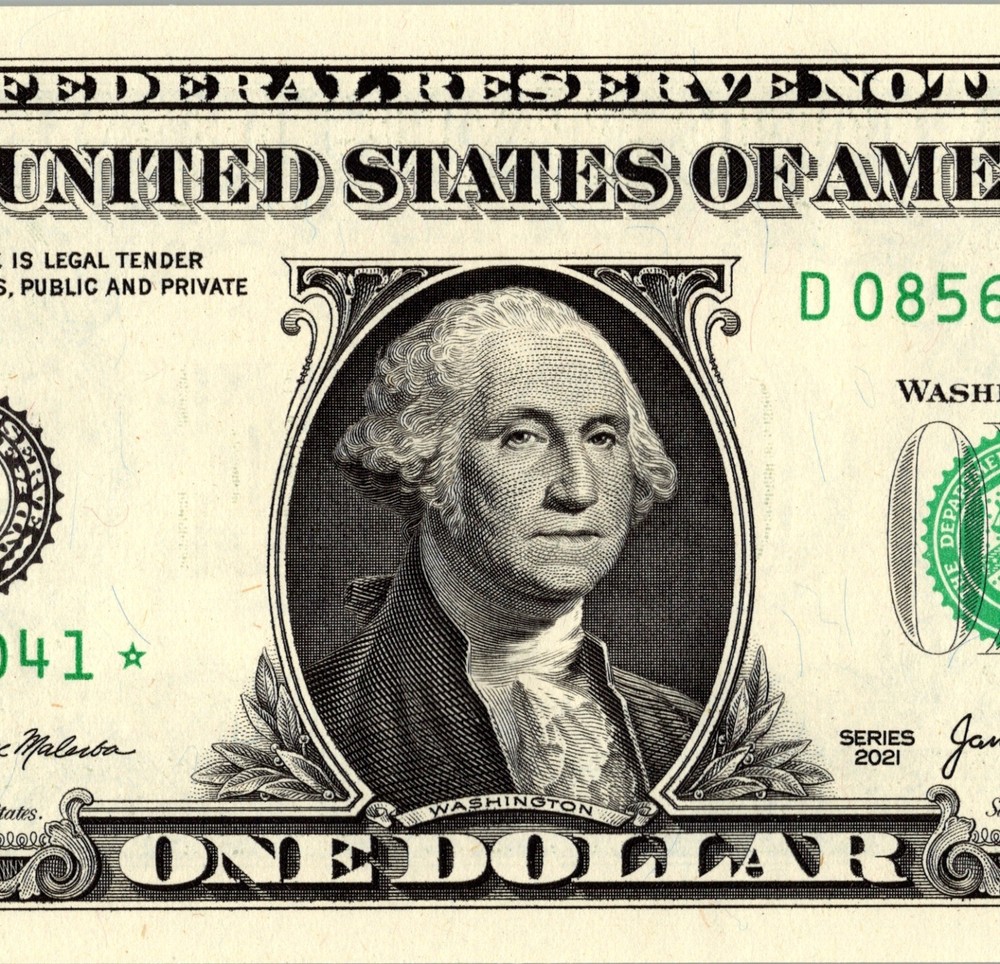 2021 D Star Note One Dollar Bill Regular Run Pack Note D08561041*