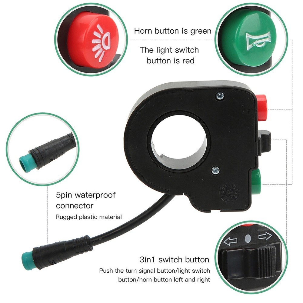 Replacement handlebar switch for scooters and bicycles with 7/8 handlebars