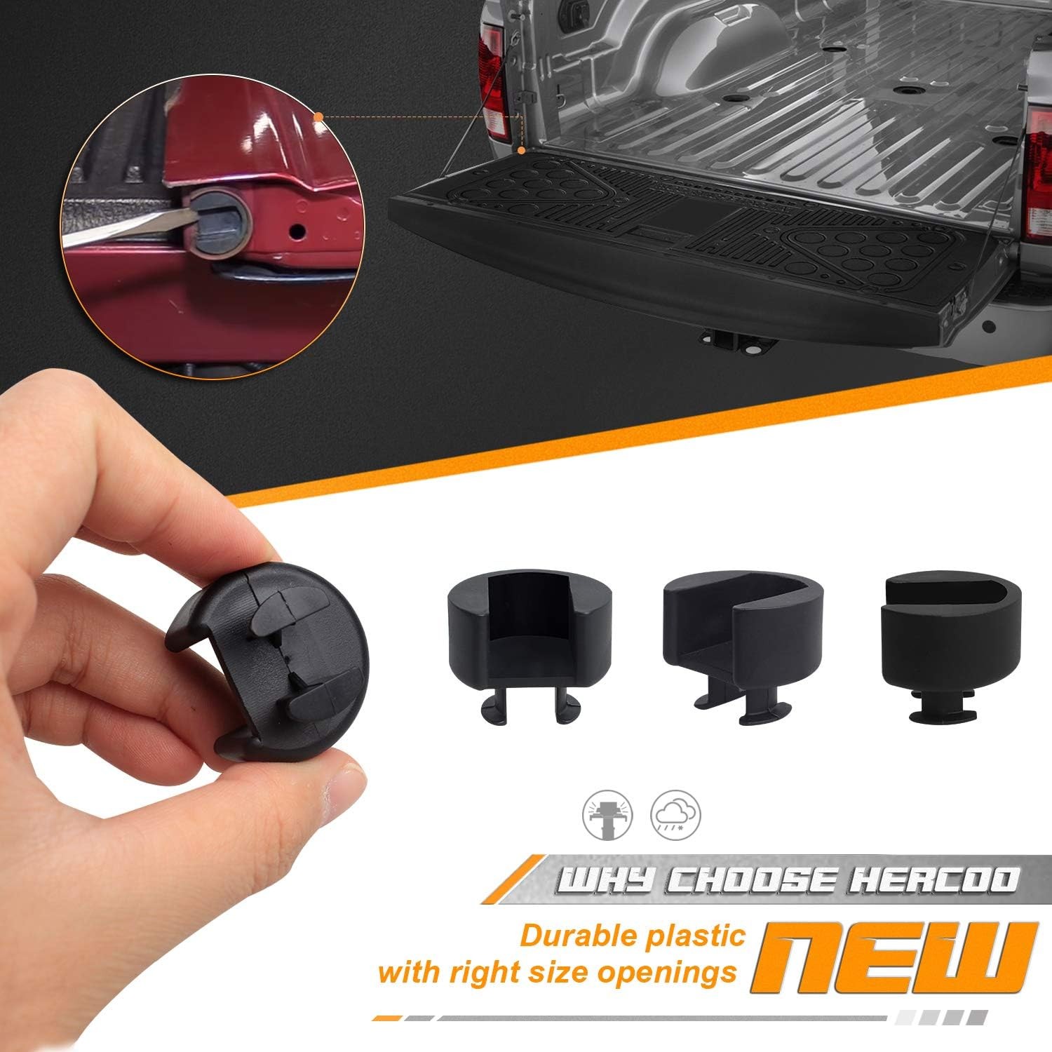 Tailgate Bushings Left and Right Tail Gate Insert Kit Compatible with 1500 2500