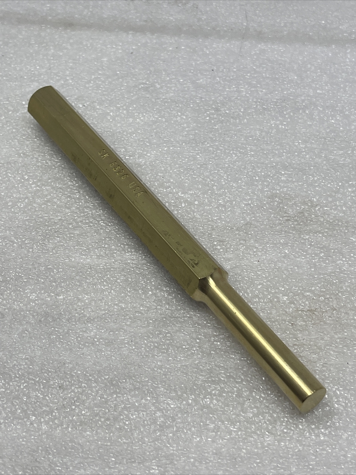 SK Tools 3/8” Brass Drift Punch, 6326, Hex Shank, 6” Long, USA Made, New