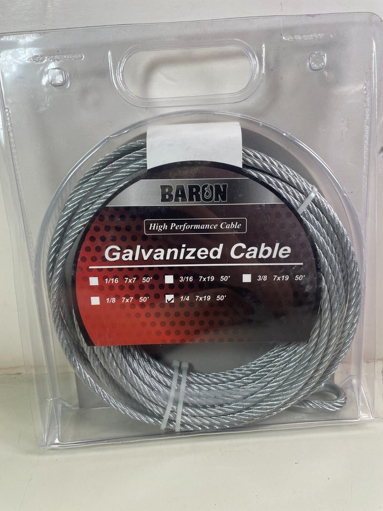 Galvanized Cable Wire Rope 1/4" 7x19 - 50 Ft. DIY Decking Railing