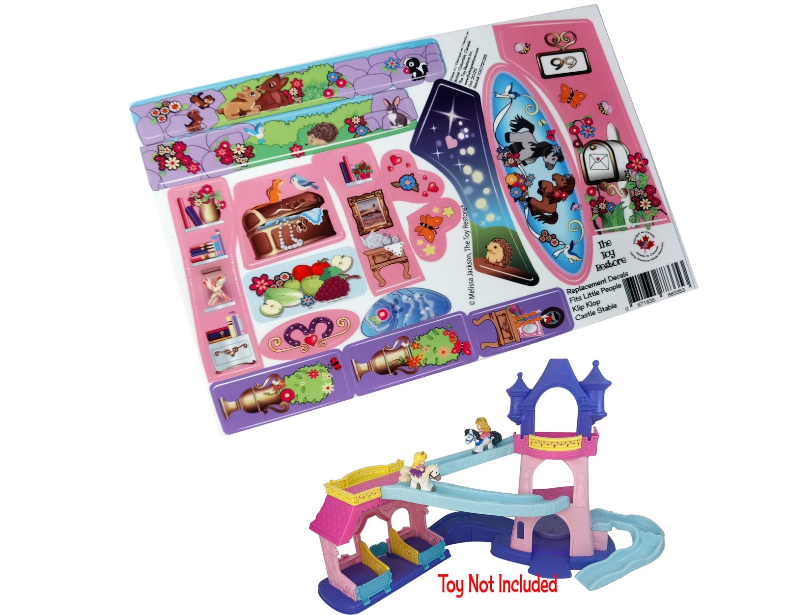Toy Restore Replacement Stickers fits Little People Klip Klop Castle Stable