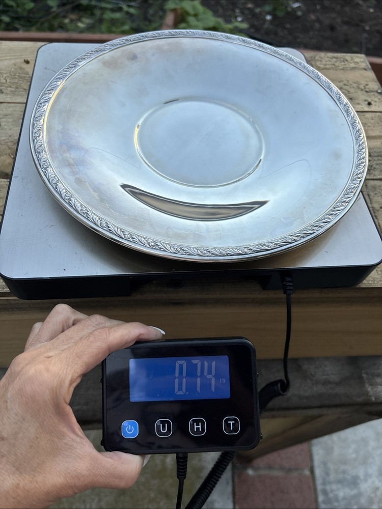 Silver-plated Round serving tray 10.5” Unidentified