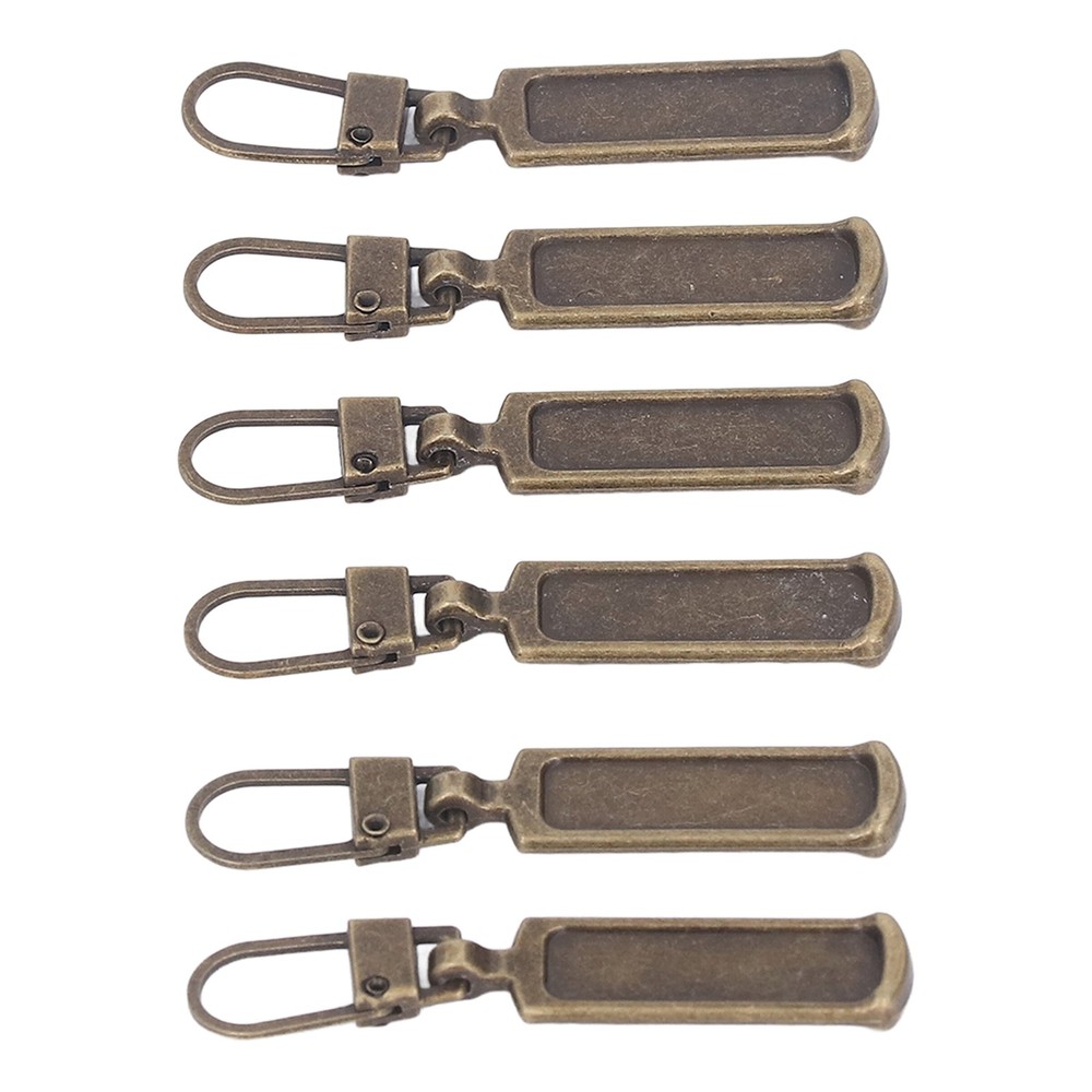 § Bronze 6Pcs Zipper Pull Tab Rustproof Detachable Colred Zipper Pull
