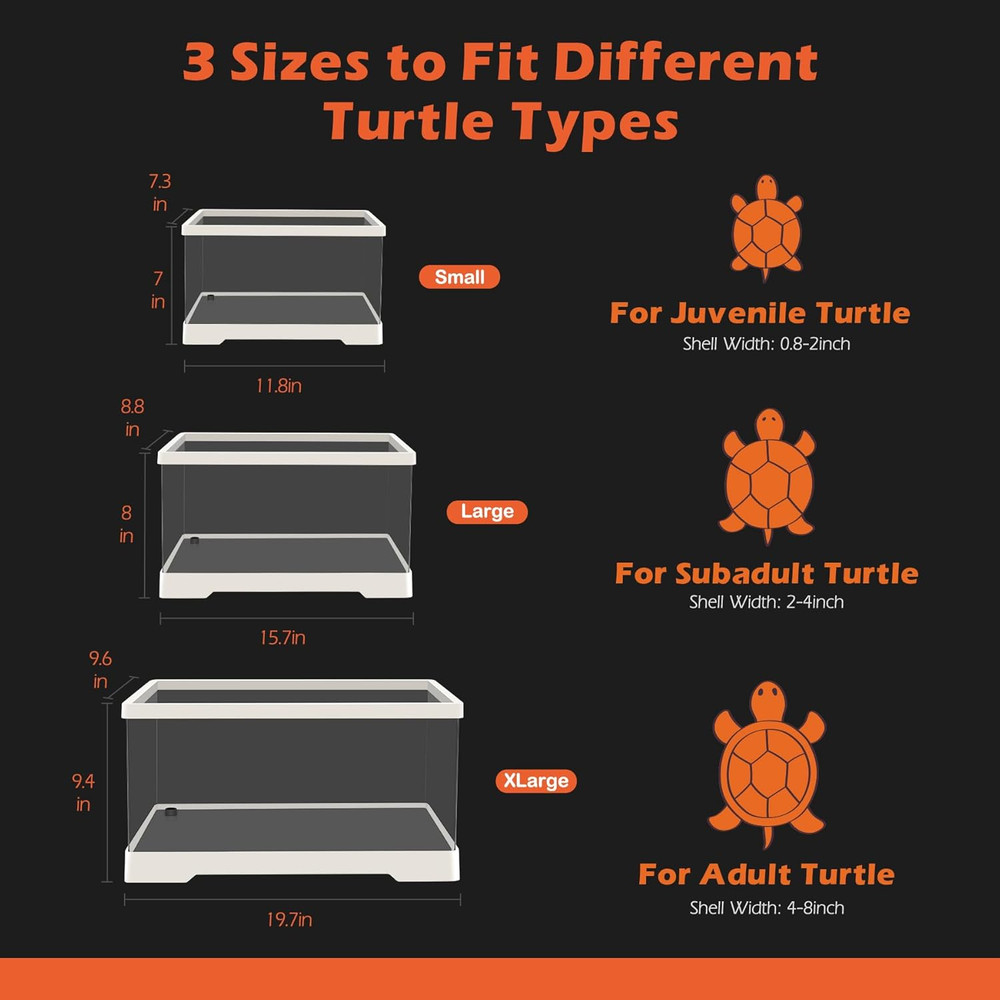 Small Turtle Tank Kit,Turtle Starter Habitat with Filter, Filter Plates,Basking
