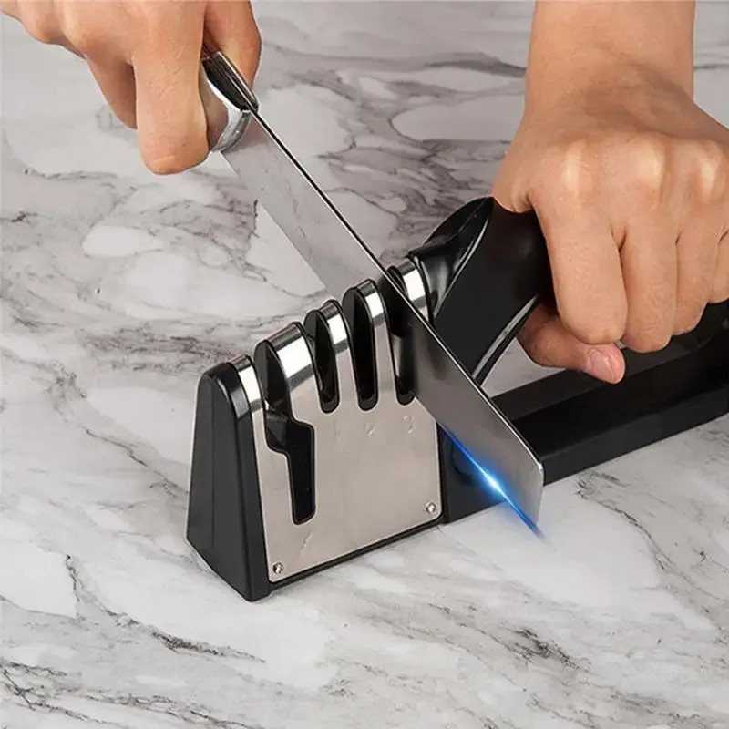 4 Stage Knife Sharpener Professional Ceramic Tungsten Kitchen Sharpening System