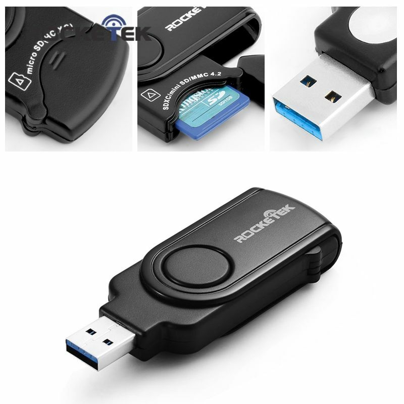 USB 3.0 Multi 2 in 1 Memory Card Reader Adapter SD/TF Micro SD Computer Laptop