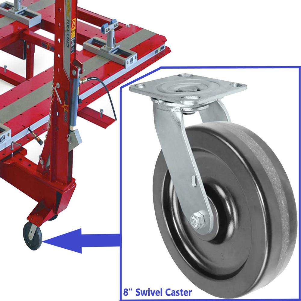 Cheetah Star A Liner Frame Machine- Pull Tower Swivel caster  - 8" X 2"