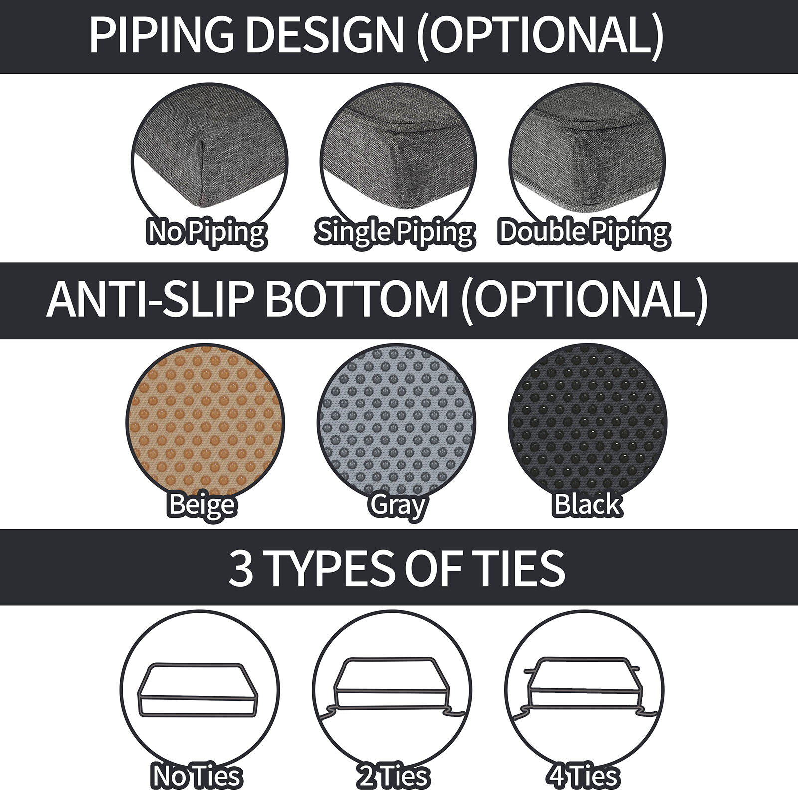 4 Inches Thick Custom Size Bench Cushion for Patio Furniture/Chair/Window Seat