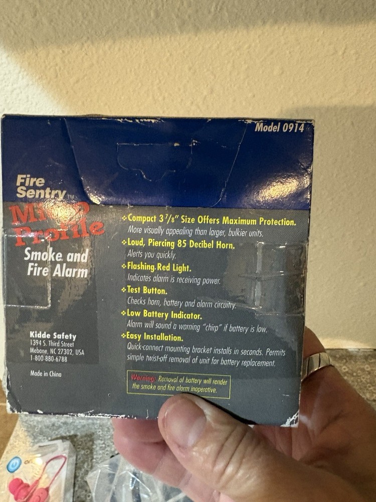 CODE ONE Smoke Alarm i9040 Micro Profile Battery Powered NEW