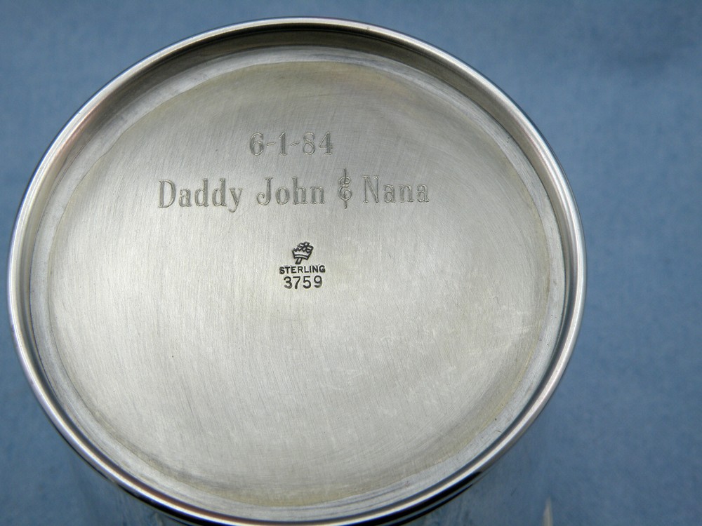 Vintage Manchester Solid Sterling Silver Derby Mint Julep Cup w/Monogrammed