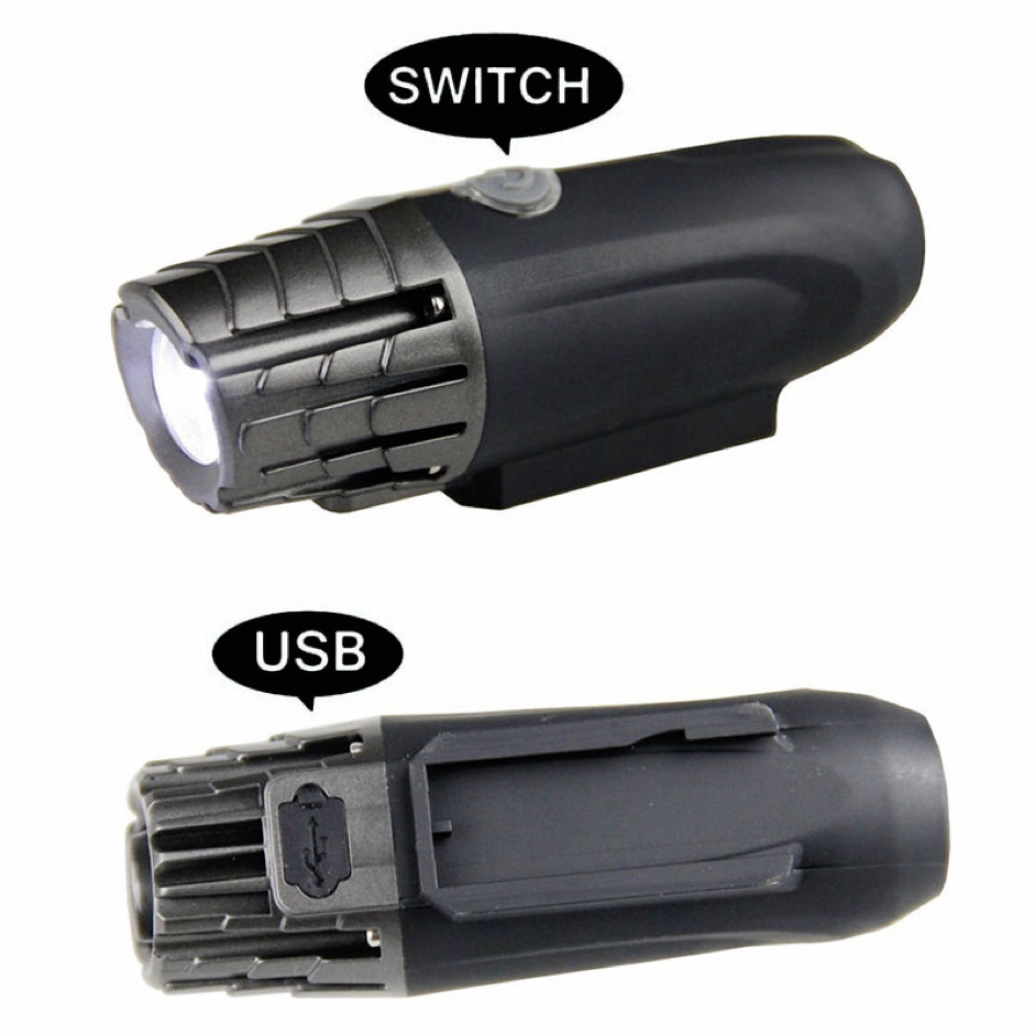 USB Rechargeable Head & Tail Light Set, 4 Modes, LED, Waterproof, Black