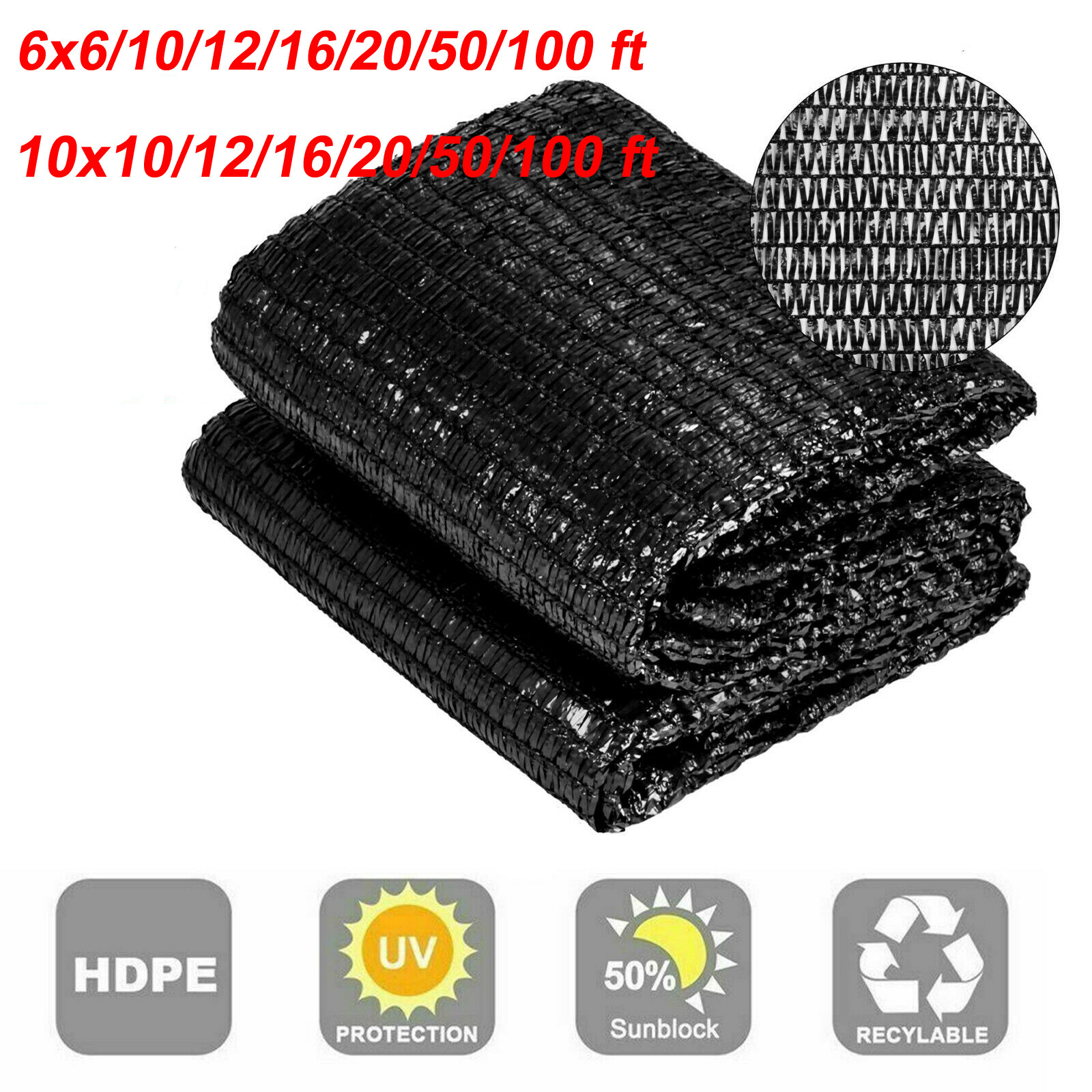 50% UV Resistant Shade Cloth for Plants Garden Greenhouse Net Mesh Tarp