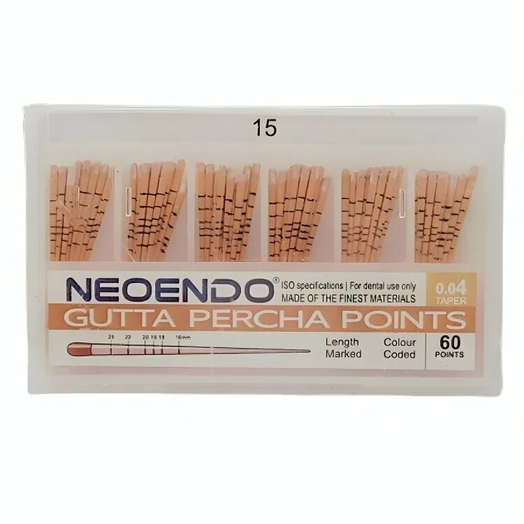 Gutta Percha Points .04 Length Marked Taper #15 60/Box FS