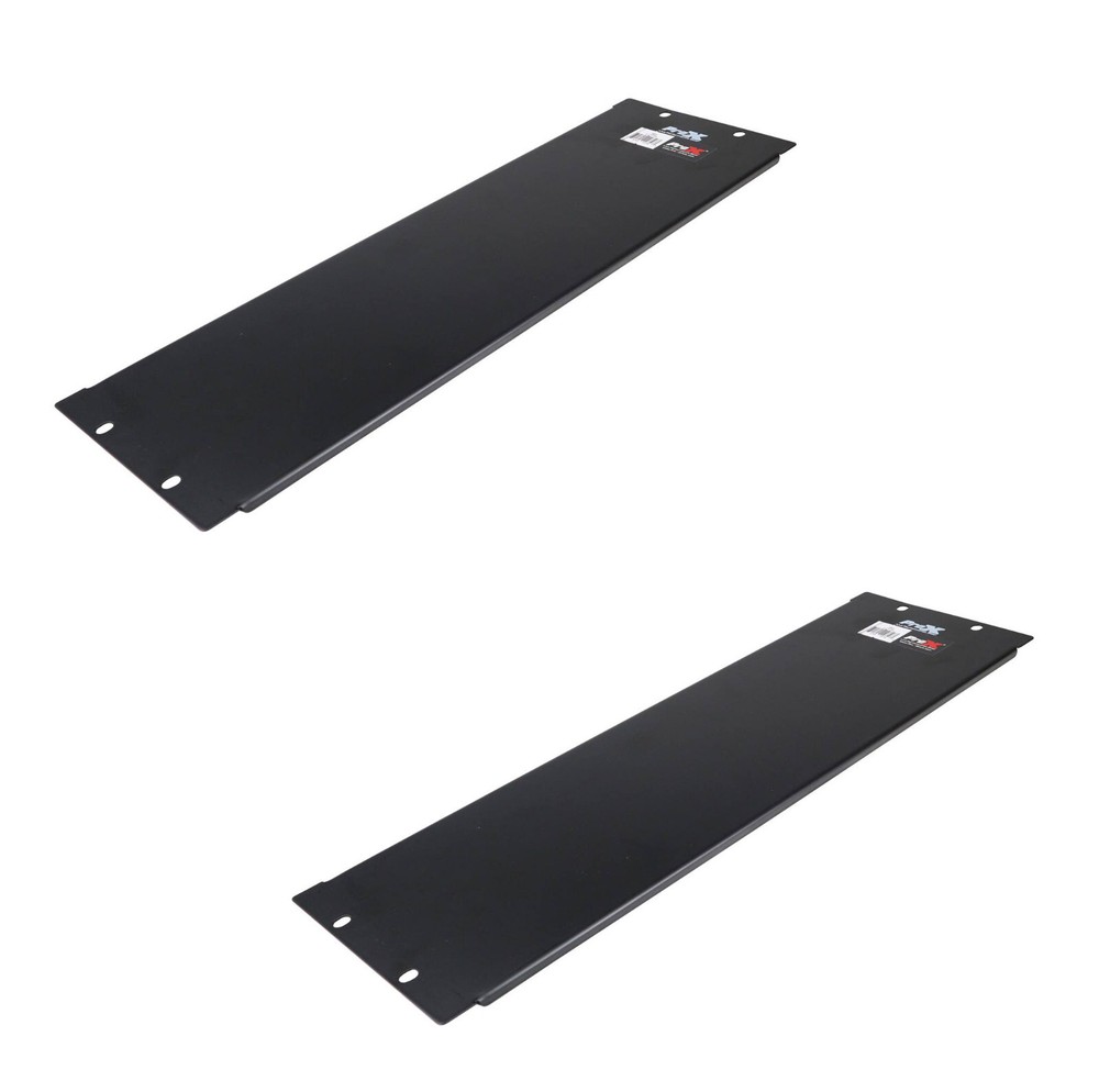 2 Prox 3 Space Rack Panels Solid Black for Rack Case  19" wide