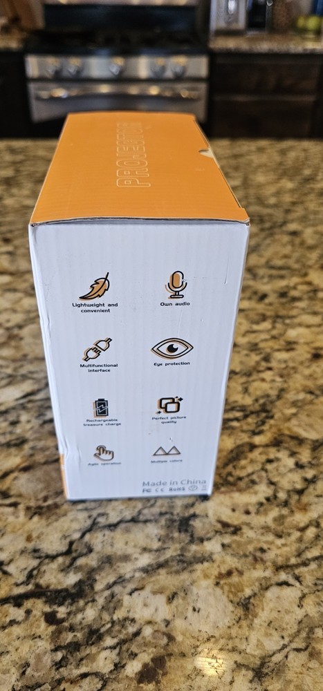 DBLION A10 Mini Projector Yellow Desktop, Multifunctional Interface, Own Audio