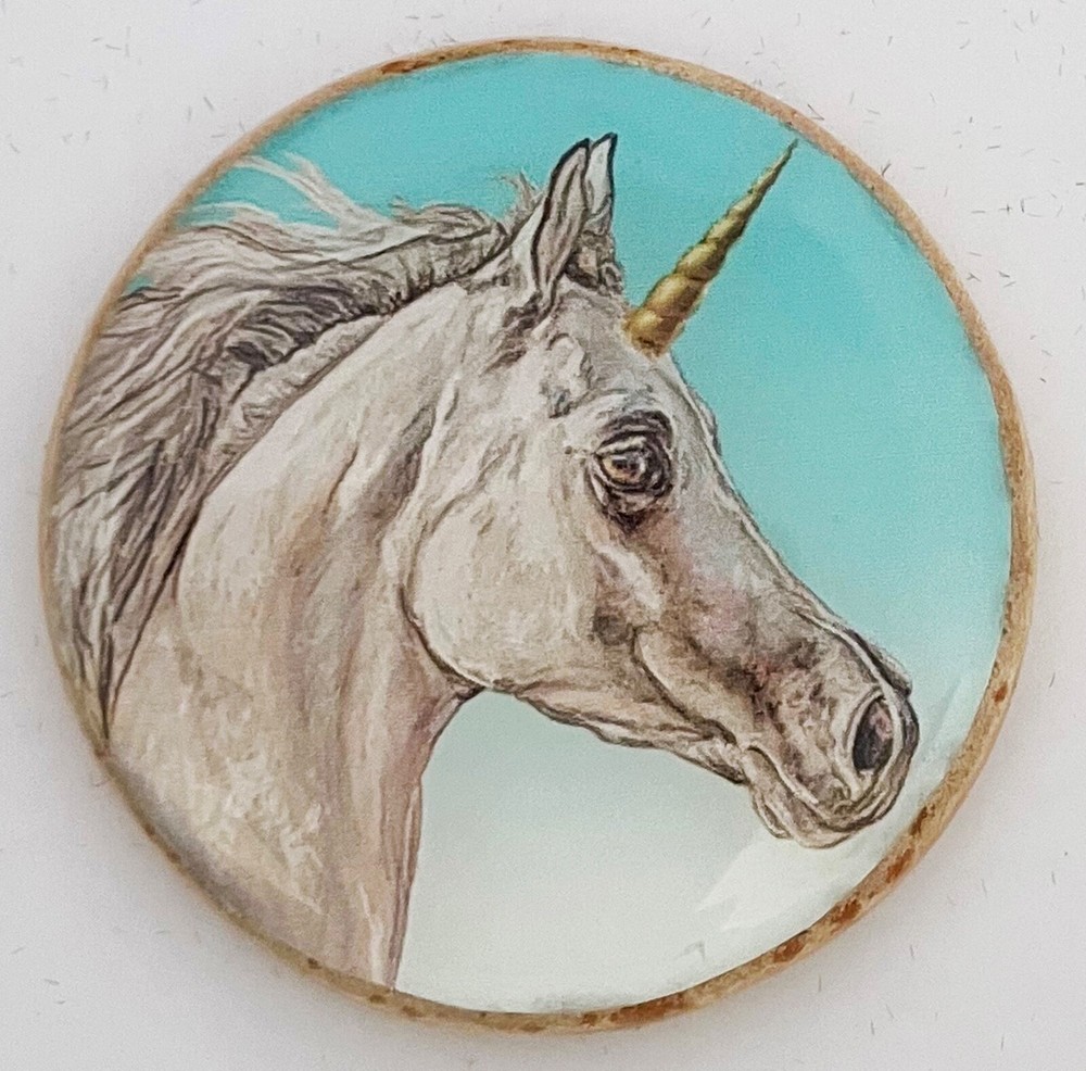 Unicorn Original Art Brooch Pin