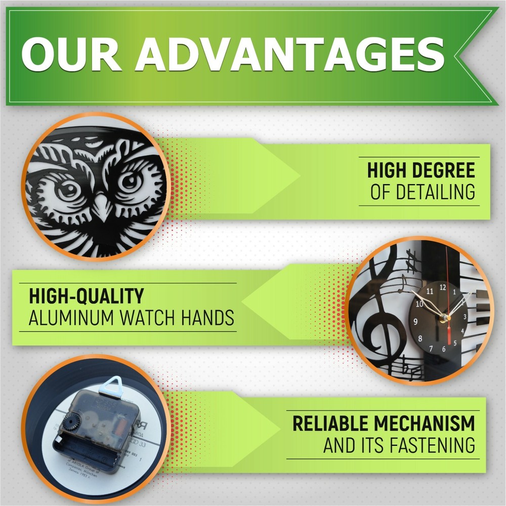 Vinyl Clock Crow Wall Clock Unique Art Vinyl Record Wall Clock 301