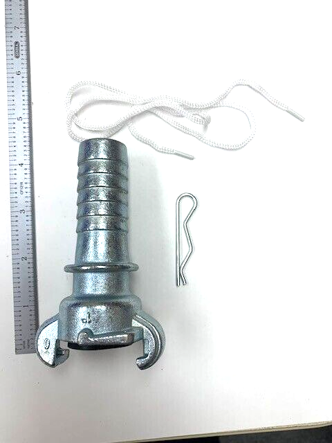 1" BARBED UNIVERSAL COUPLER FITTING WATER COUPLER ZINC W/ COTTER PIN
