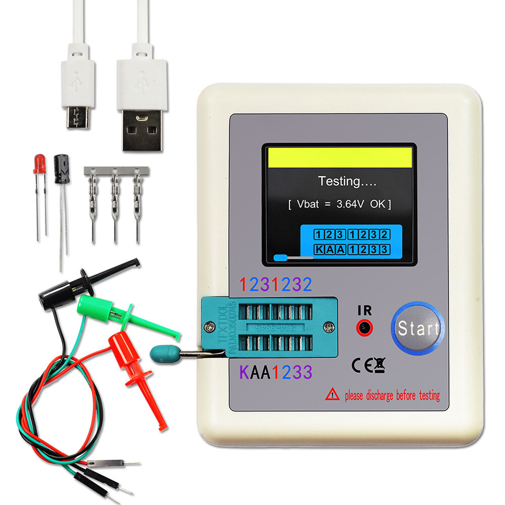 Transistor Tester LCR ESR NPN MOSFET Diode Triode Capacitance Meter LCR-TC1