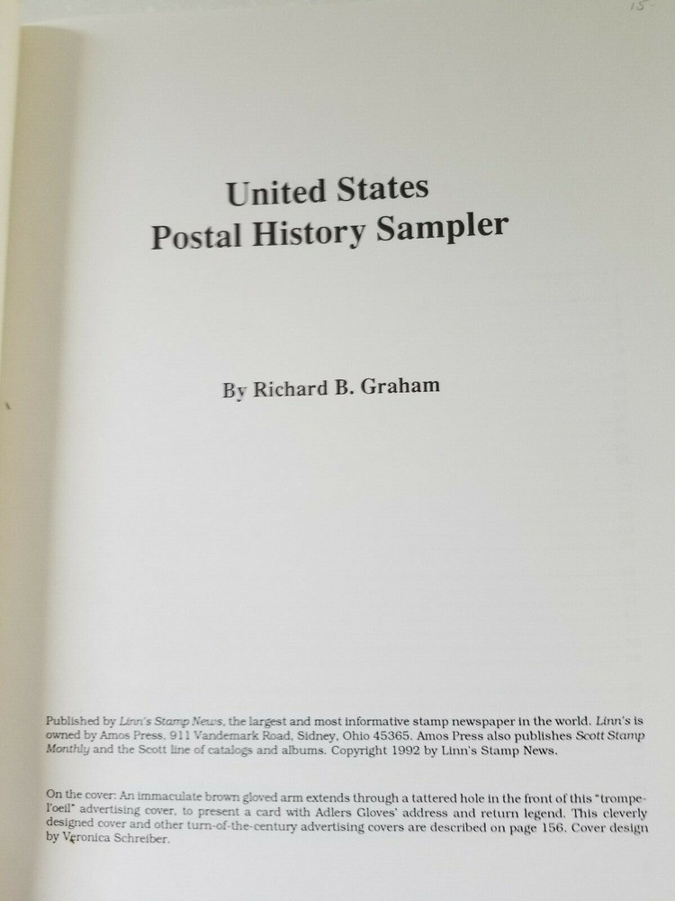 United States Postal History Sampler by Richard B. Graham (Linn's) Softcover
