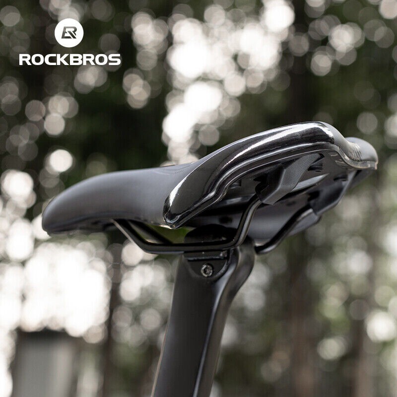ROCKBROS Bike Seat Cushion Memory Foam Carbon Steel Saddle with Reflective Dots