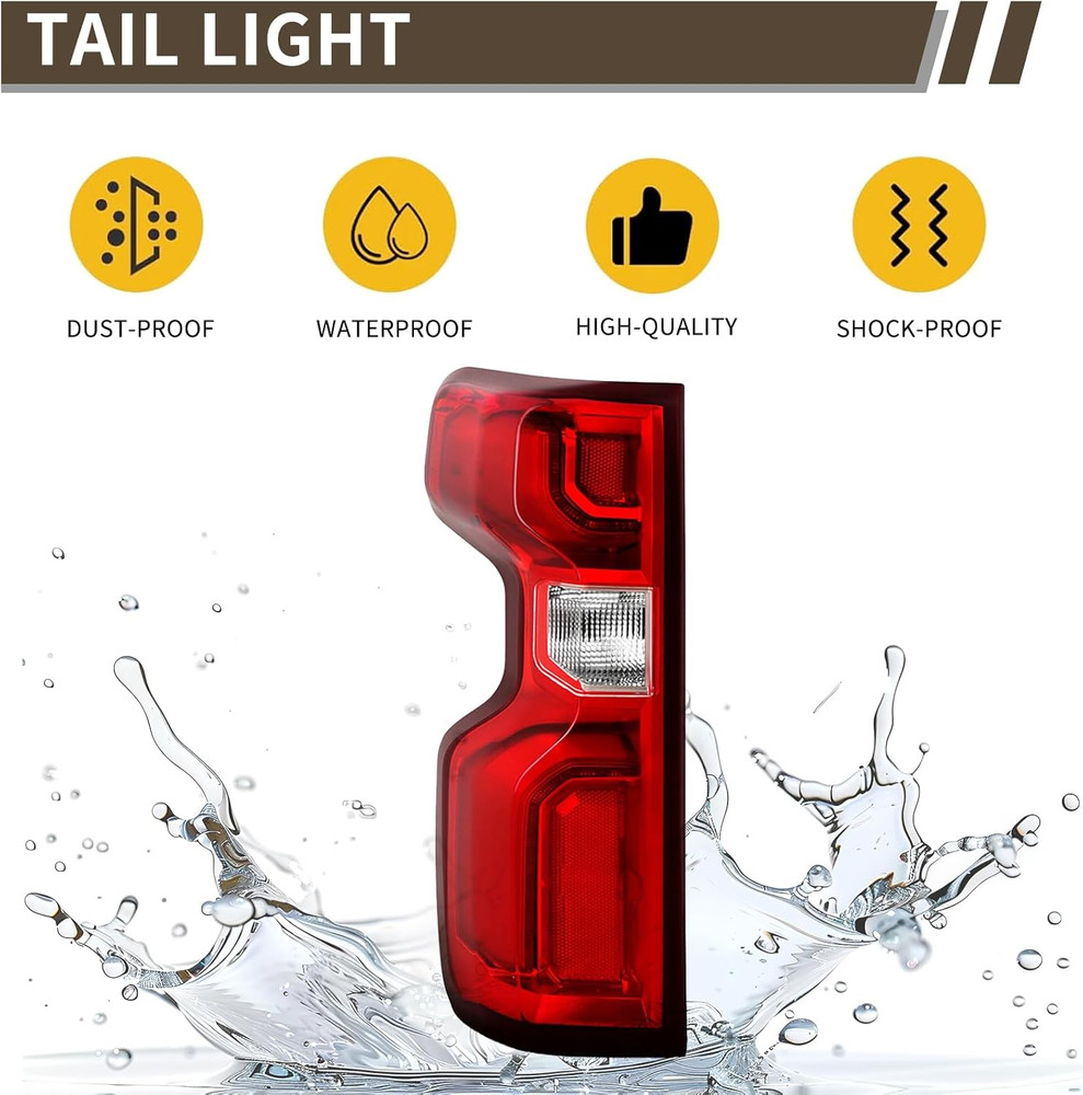 Tail Light Assembly Compatible with 2019-2023 Chevy Silverado 1500 Left Driver S